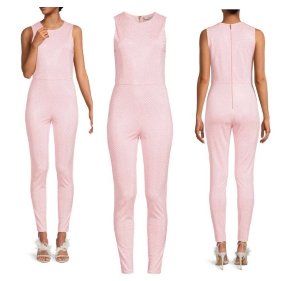 ALICE + OLIVIA FREDDIE CREWNECK EMBELLISHED CATSUIT SIZE 6 $595 - Picture 6 of 11